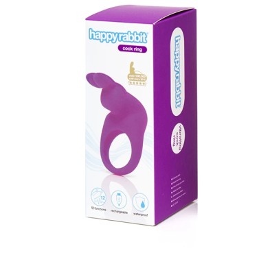 Pierścień wibrujący - Happy Rabbit Rechargeable Vibrating Rabbit Cock Ring Purple